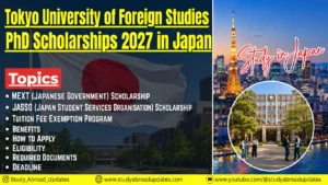 Tokyo University of Foreign Studies PhD Scholarships 2027 in Japan