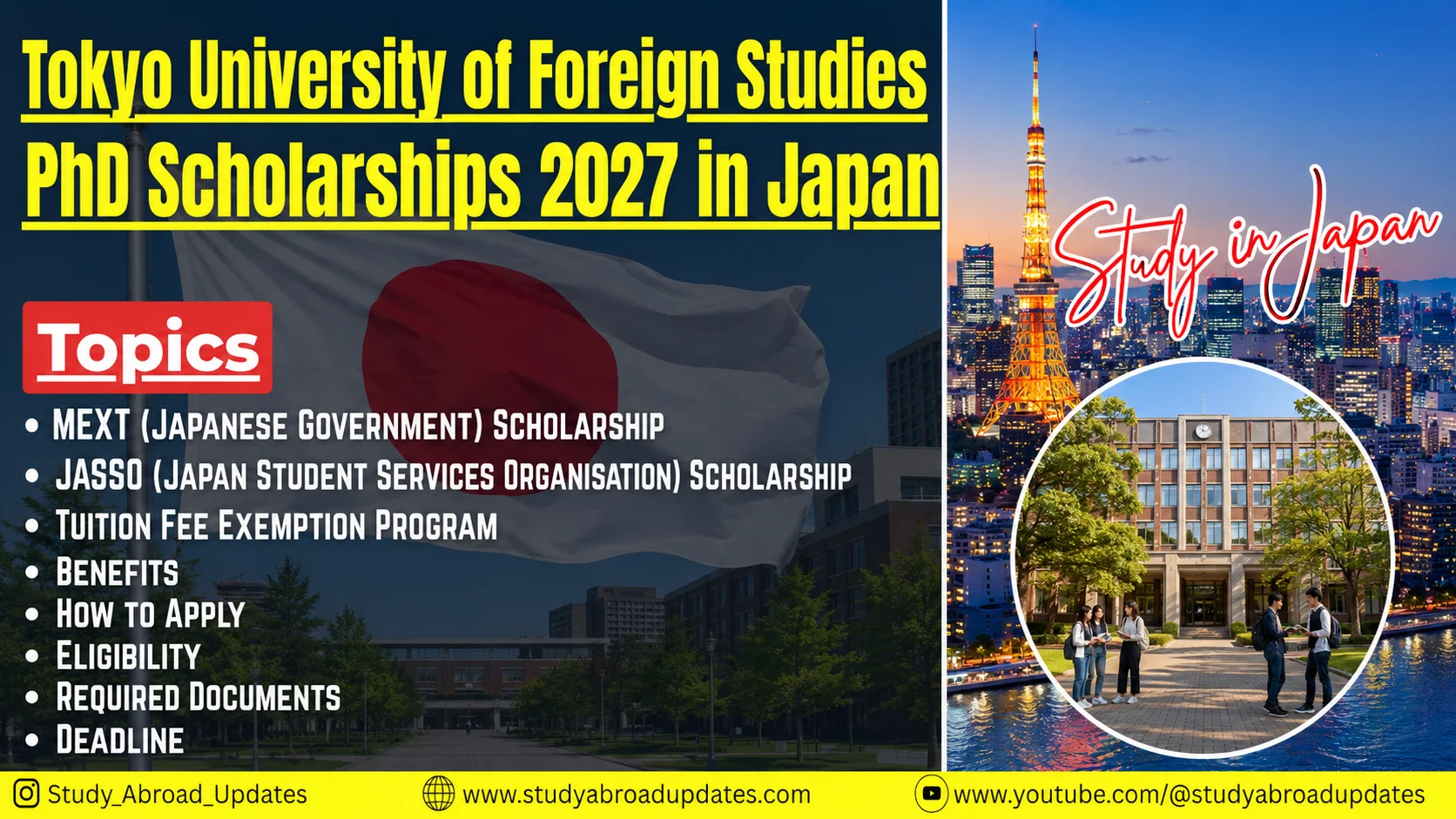 Tokyo University of Foreign Studies PhD Scholarships
