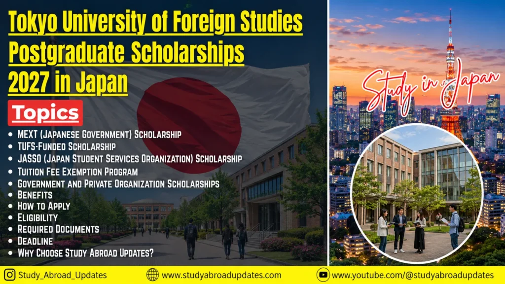 Tokyo University of Foreign Studies Postgraduate Scholarships