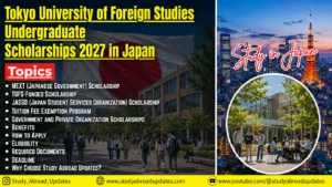 Tokyo University of Foreign Studies Undergraduate Scholarships 2027 in Japan