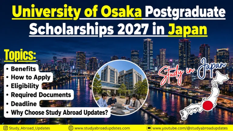 University of Osaka Postgraduate Scholarships