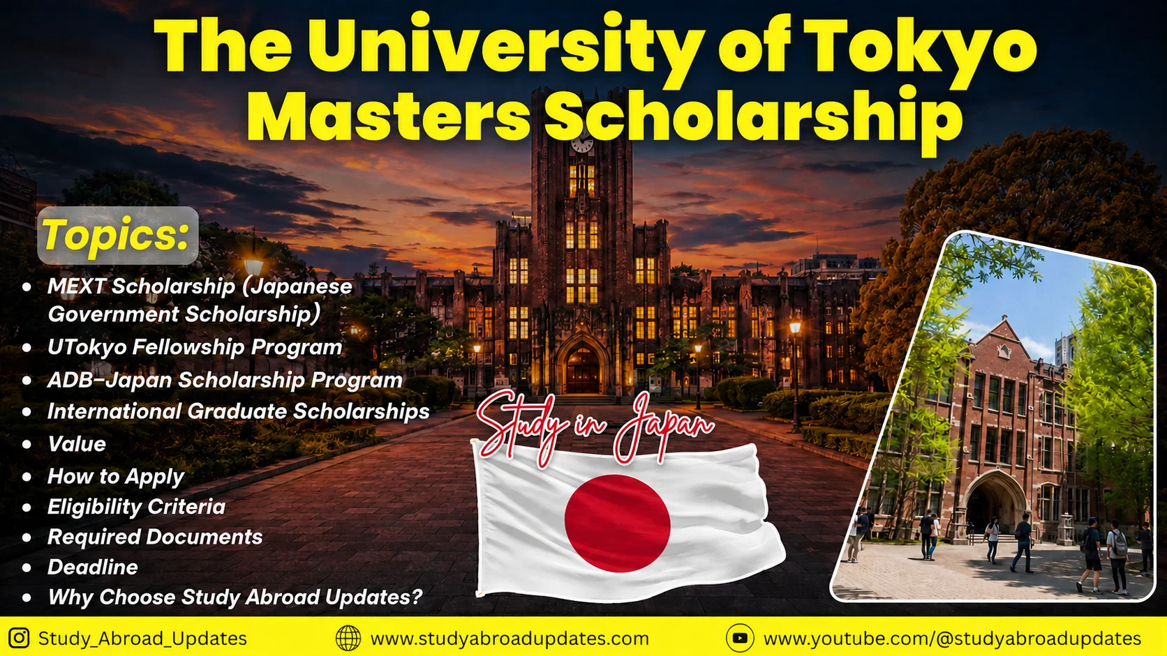 University of Tokyo Master’s Scholarships